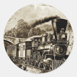 Geschiedenis van de stoommotor ronde sticker