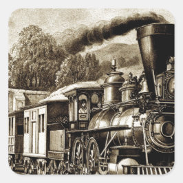 Geschiedenis van de stoommotor vierkante sticker