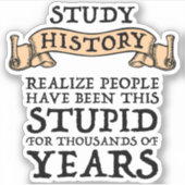 Geschiedenis van de studie - realiseer me dat mens sticker (Voorkant)