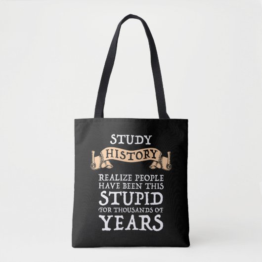 Geschiedenis van de studie - realiseer me dat mens tote bag (Voorkant)