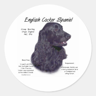 Geschiedenis van de zwarte Engelse Cocker Spaniel Ronde Sticker