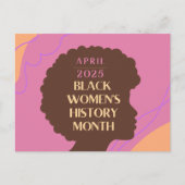 Geschiedenis van de Zwarte Vrouwen Maand Briefkaart (Voorkant)