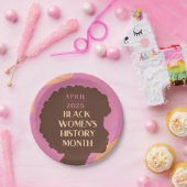 Geschiedenis van de Zwarte Vrouwen Maand Papieren Bordje (Feest)