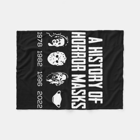 Geschiedenis van horrormaskers Lazy Halloween Cost Fleece Deken (Voorkant (Horizontaal))