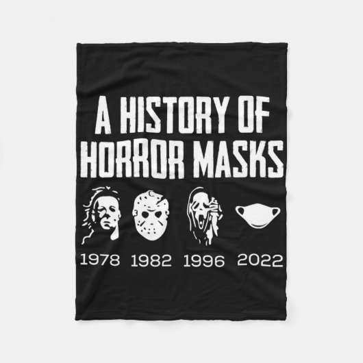 Geschiedenis van horrormaskers Lazy Halloween Cost Fleece Deken (Voorkant)