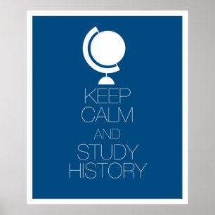 Geschiedenis van kalm en onderzoek bewaren poster