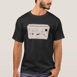 Geschiedenis van muziek geïnspireerde muziekwaard t-shirt