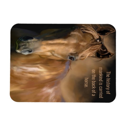 Geschiedenis van paarden en van de mensheid magneet (Horizontaal)