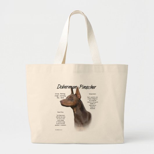 Geschiedenis van Red Doberman Grote Tote Bag (Voorkant)