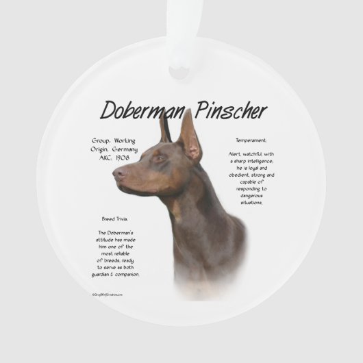 Geschiedenis van Red Doberman Ornament (voorkant)