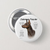 Geschiedenis van Red Doberman Ronde Button 5,7 Cm (Voorkant /achterkant)