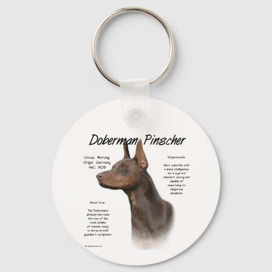 Geschiedenis van Red Doberman Sleutelhanger (Achterkant)