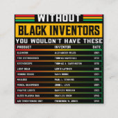 Geschiedenis van vergeten zwarte uitvinders informatiekaartje (Achterkant)
