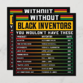 Geschiedenis van vergeten zwarte uitvinders kaart (Voorkant / Achterkant)