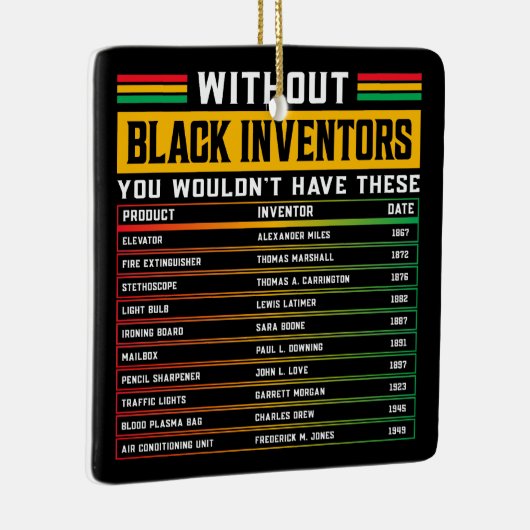 Geschiedenis van vergeten zwarte uitvinders keramisch ornament (Rechts)