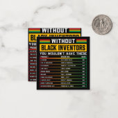 Geschiedenis van vergeten zwarte uitvinders notitiekaartje (Voorkant / Achterkant in situ)