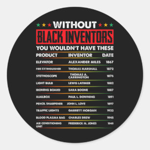 Geschiedenis van vergeten zwarte uitvinders ronde sticker