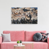Geschiedenis van zebras 2 canvas afdruk (Insitu (Woonkamer))