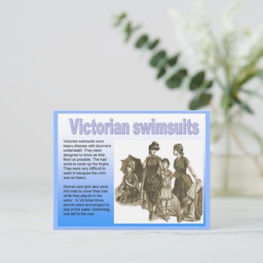Geschiedenis, Victoriaans, zeebodem, zwempakken Briefkaart (Staand voorkant)