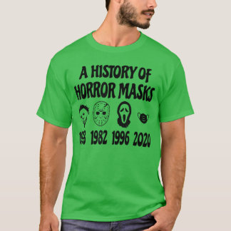 Geschiedenis vrienden horror maskers t-shirt
