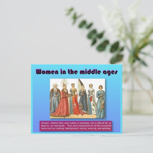 Geschiedenis, Vrouwen in de middeleeuwen Briefkaart (Staand voorkant)