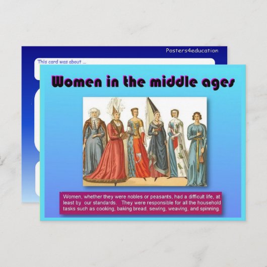 Geschiedenis, Vrouwen in de middeleeuwen Briefkaart (Voorkant / Achterkant)