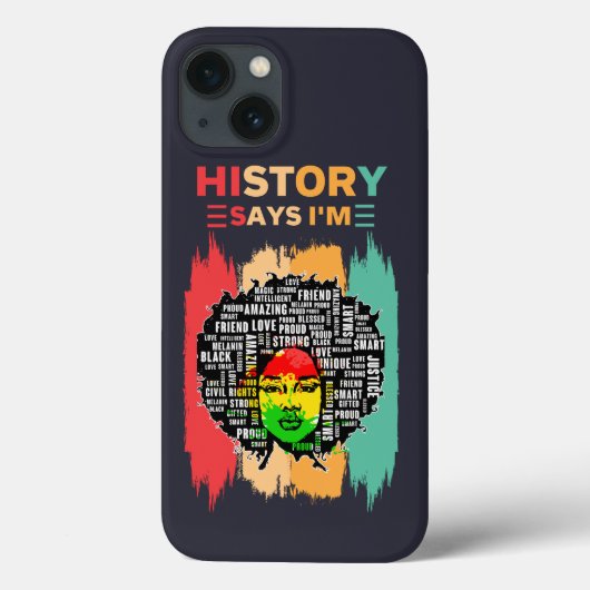 Geschiedenis zegt dat ik ben, Melanin Girl Black H Case-Mate iPhone Case (Achterkant)