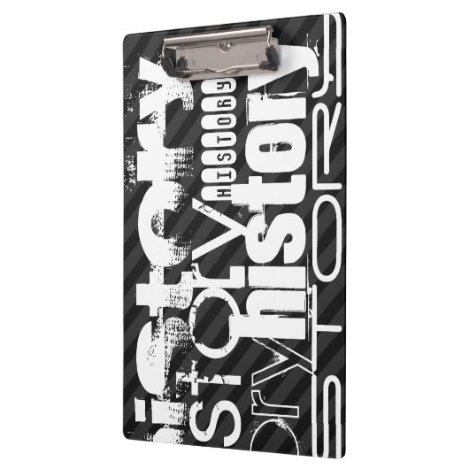 Geschiedenis; Zwarte & Donkergrijze strepen Klembord (Links)