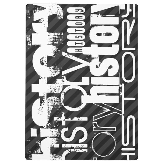 Geschiedenis; Zwarte & Donkergrijze strepen Klembord (Achterkant)