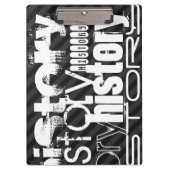 Geschiedenis; Zwarte & Donkergrijze strepen Klembord (Voorkant)