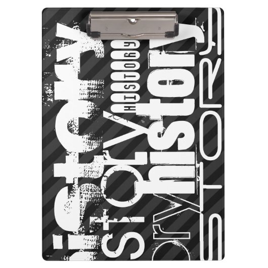 Geschiedenis; Zwarte & Donkergrijze strepen Klembord (Voorkant)