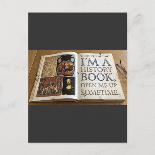 Geschiedenisboek openen aankondigingskaart (Voorkant)