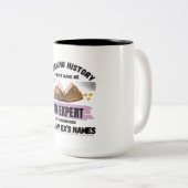 Geschiedenisdocent: datums, geen datingrampen tweekleurige koffiemok (Voorkant rechts)