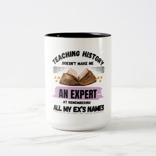 Geschiedenisdocent: datums, geen datingrampen tweekleurige koffiemok (Center)