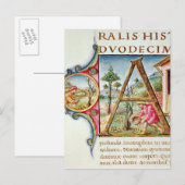 Geschiedeniseerd initiaal "A" met afbeelding Briefkaart (Voorkant / Achterkant)