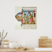 Geschiedeniseerd initiaal "A" met afbeelding Poster (Keuken)