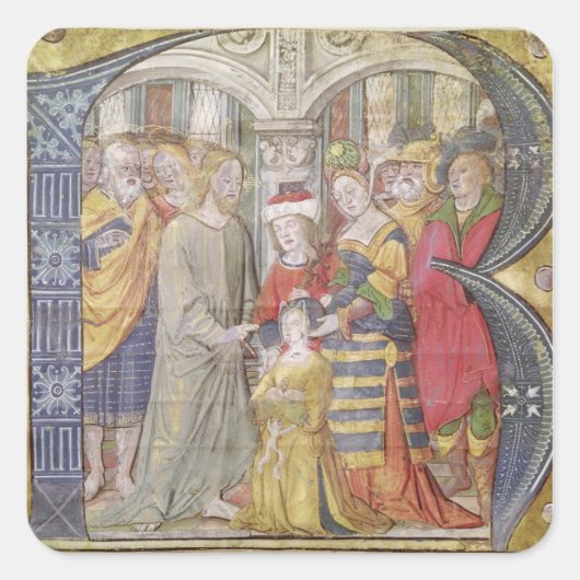 Geschiedeniseerd initiaal B Vierkante Sticker (Voorkant)