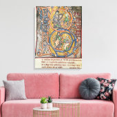 Geschiedeniseerd initiaal B, waarin koning David w Canvas Afdruk (Insitu (Woonkamer))