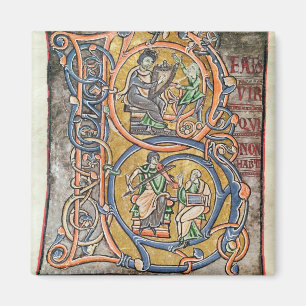 Geschiedeniseerd initiaal B, waarin koning David w Magneet