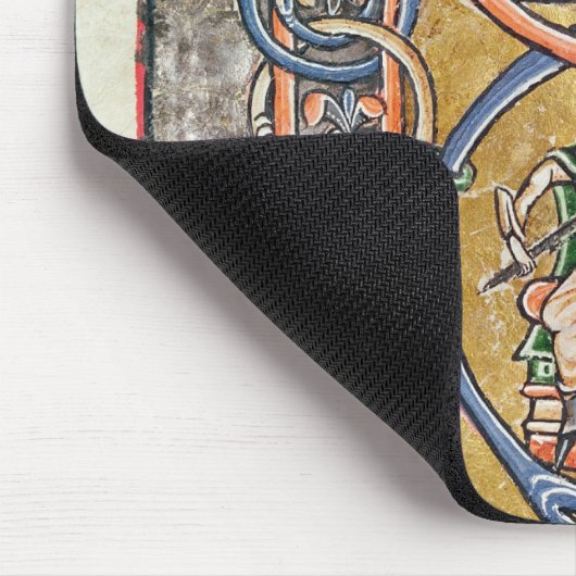 Geschiedeniseerd initiaal B, waarin koning David w Muismat (Hoek)