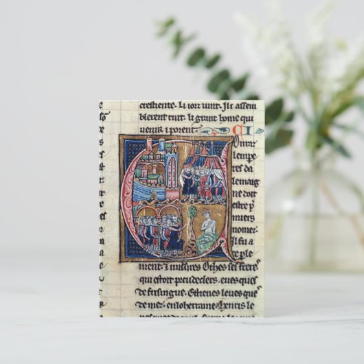 Geschiedeniseerd initiaal "C" met Conrad III-afbee Briefkaart (Staand voorkant)