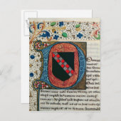 Geschiedeniseerd initiaal "D" met wapenschild Briefkaart (Voorkant / Achterkant)