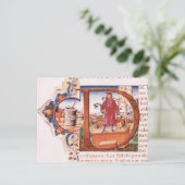 Geschiedeniseerd initiaal "D" waarin een apotheker Briefkaart (Staand voorkant)