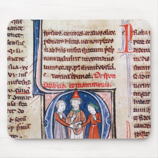 Geschiedeniseerd initiaal "D" waarin een huwelijk  Muismat (Voorkant)