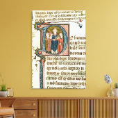 Geschiedeniseerd initiaal "D" waarin een priester  Canvas Afdruk (Insitu (Woonkamer))