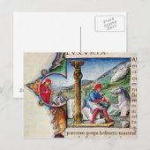 Geschiedeniseerd initiaal "L" Briefkaart (Voorkant / Achterkant)