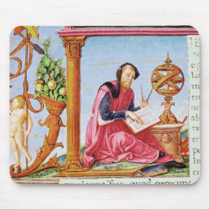 Geschiedeniseerd initiaal 'L' met afbeelding Muismat