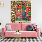 Geschiedeniseerd initiaal "M" met de aankondiging Canvas Afdruk (Insitu (Woonkamer))
