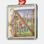 Geschiedeniseerd Initiaal "N" Metalen Ornament (Links)