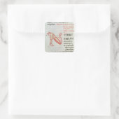 Geschiedeniseerd initiaal "N" Vierkante Sticker (Tas)